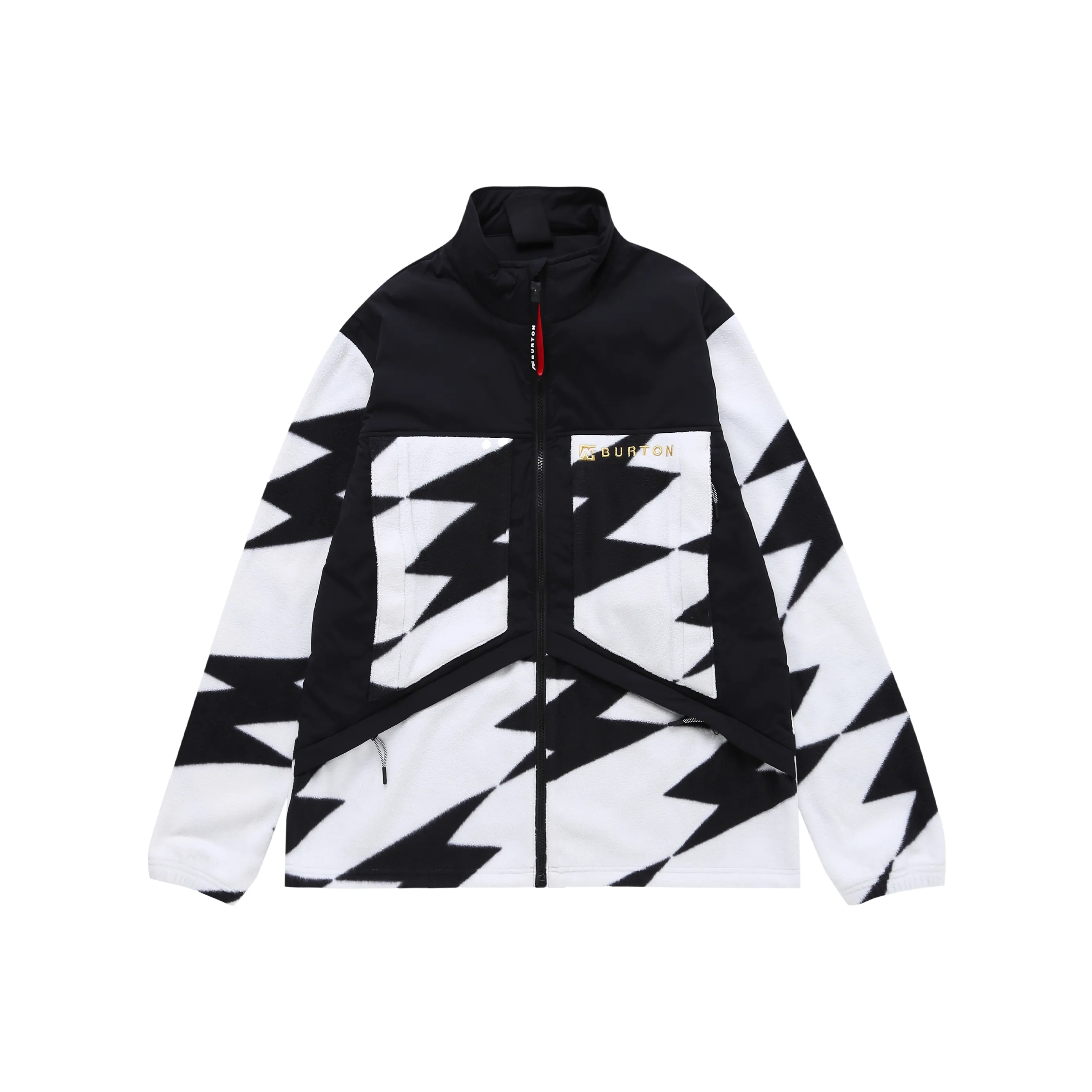 BURTON AG Series HAIRPIN HYBRID FLEECE Fabrics sleeve & Coats Unisex Black White Multicolor