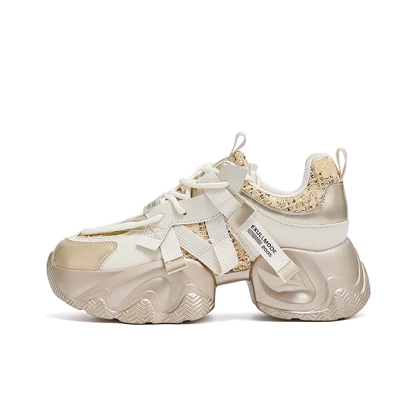 EXULL Q Дышащий Легкий Увеличивающий Высоту Низкий Топ Кроссовки с Толстой Подошвой Женские