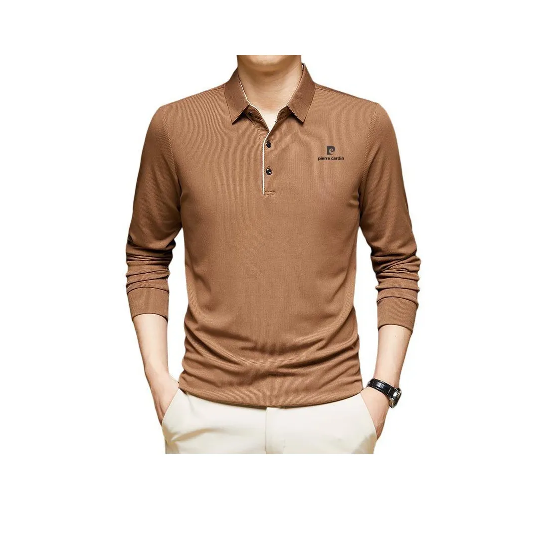 PIERRE CARDIN Поло Мужское Кофейного цвета