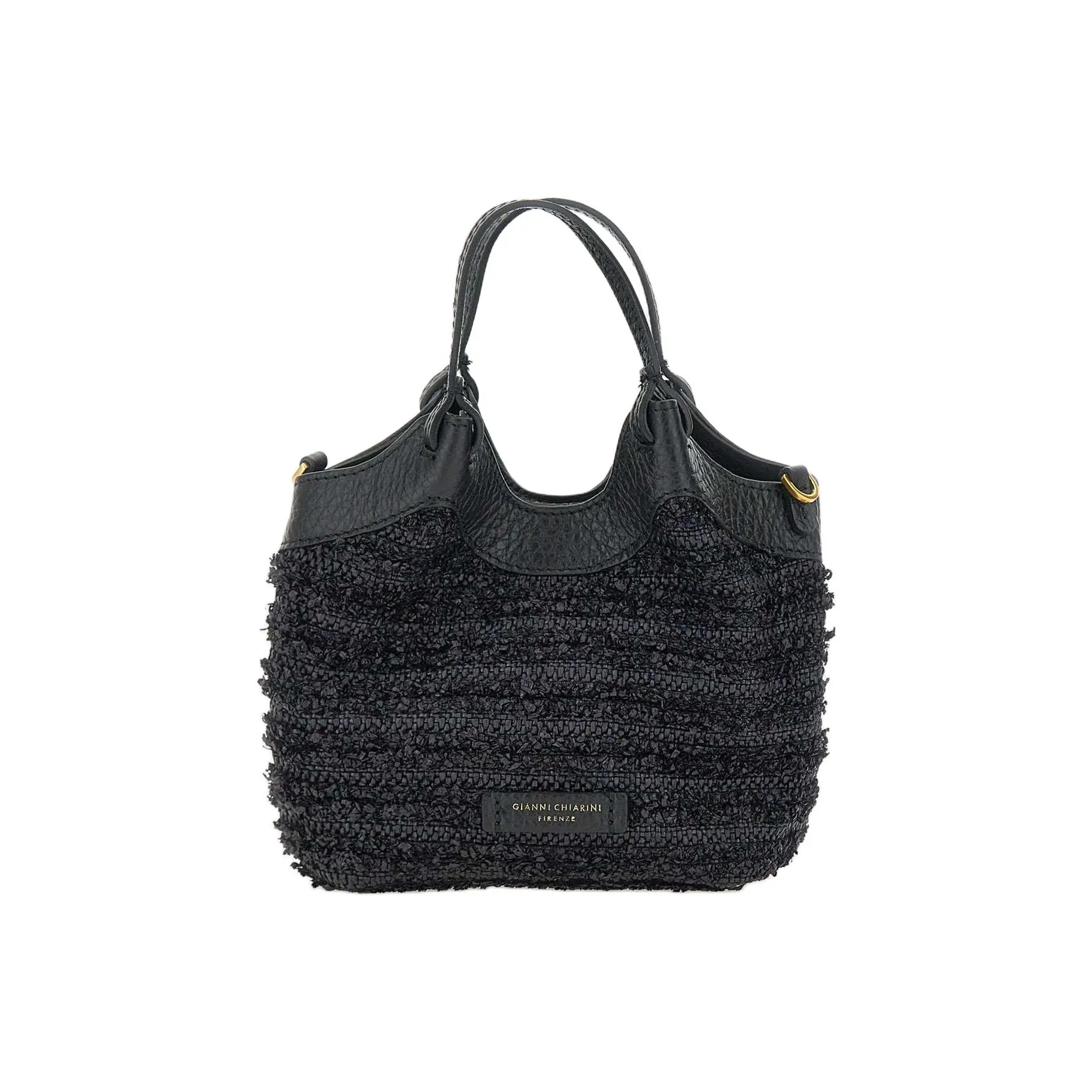 GIANNI CHIARINI Coconut Brown One Shoulder Crossbody Handbag Women's Black