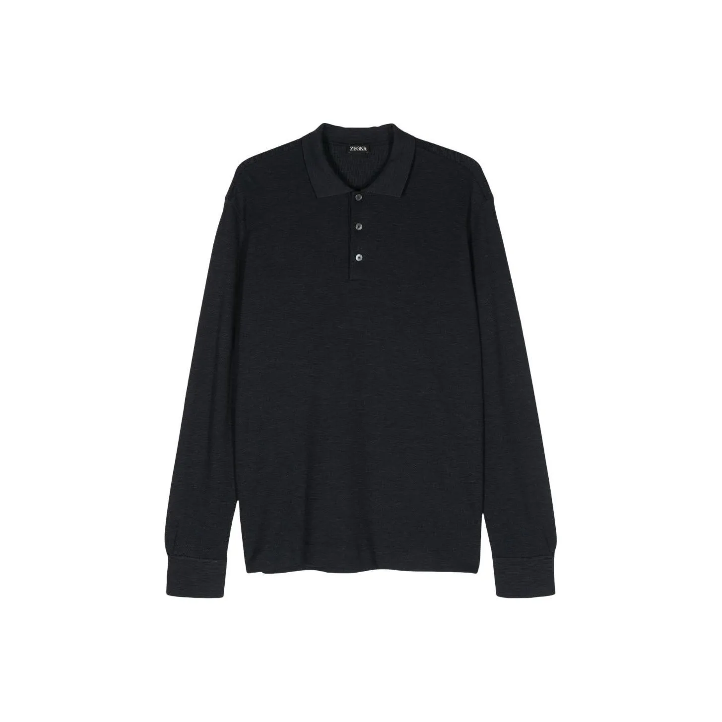Ermenegildo Zegna Long Sleeved Fine Knit Polo Shirt