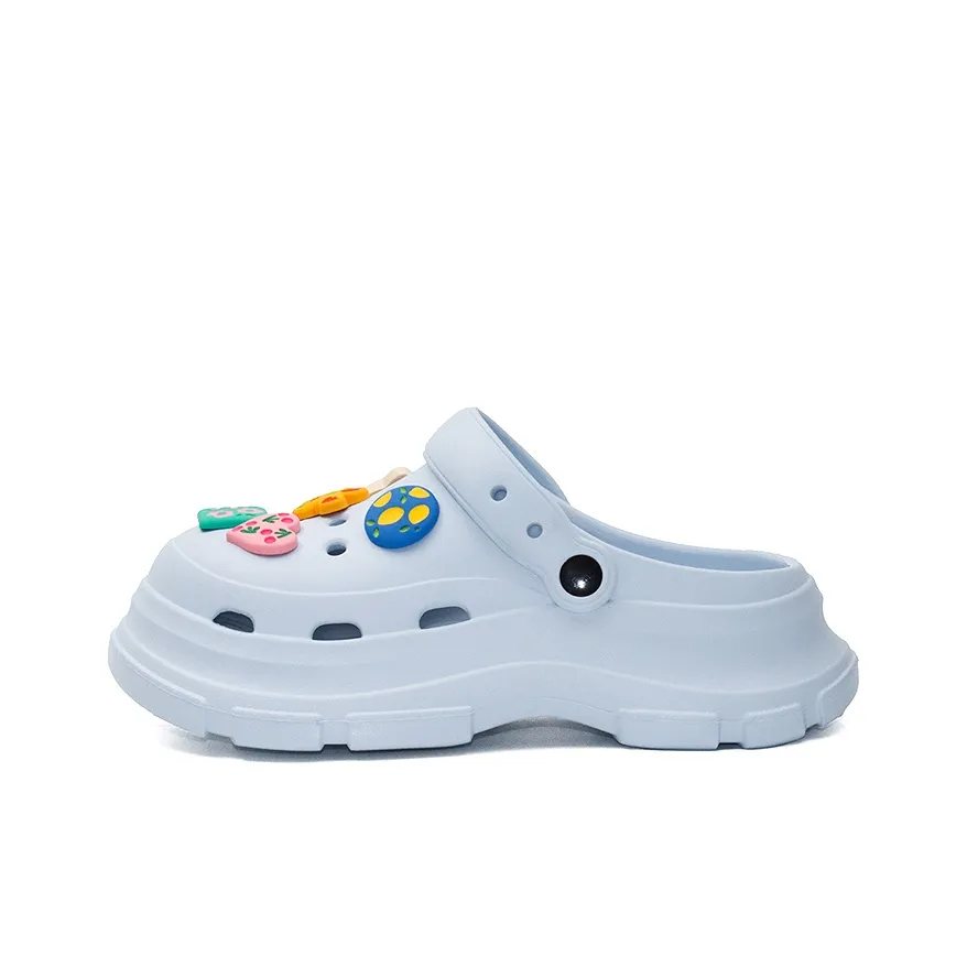 OUBT История'S Маленький цветок Модный Универсальный Beach Sandal Сабо Женские Светло-синий