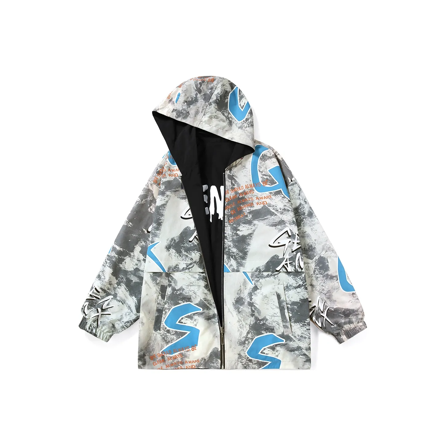 GENANX Loose Fit Workwear Jacket Unisex Apricot Gray/Black