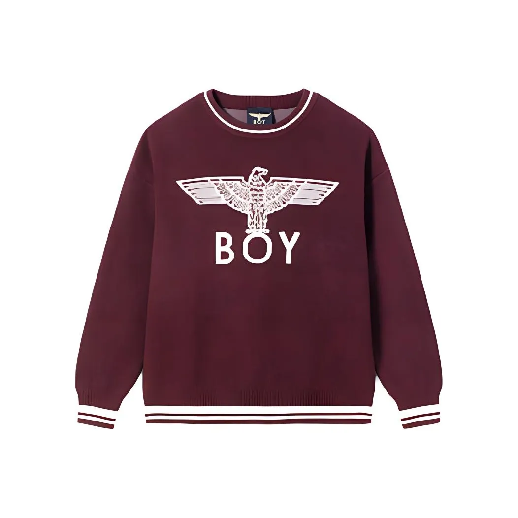 Boy London Новогодний свитер унисекс бордовый