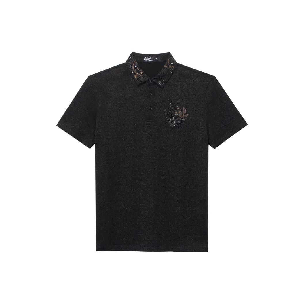 ANDREW MACKENZIE Polo Shirt Men's Black/Gold