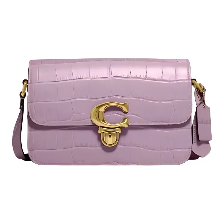 COACH Crocodile Leather Crossbody Bag, Shoulder Bag Regular Women's Purple