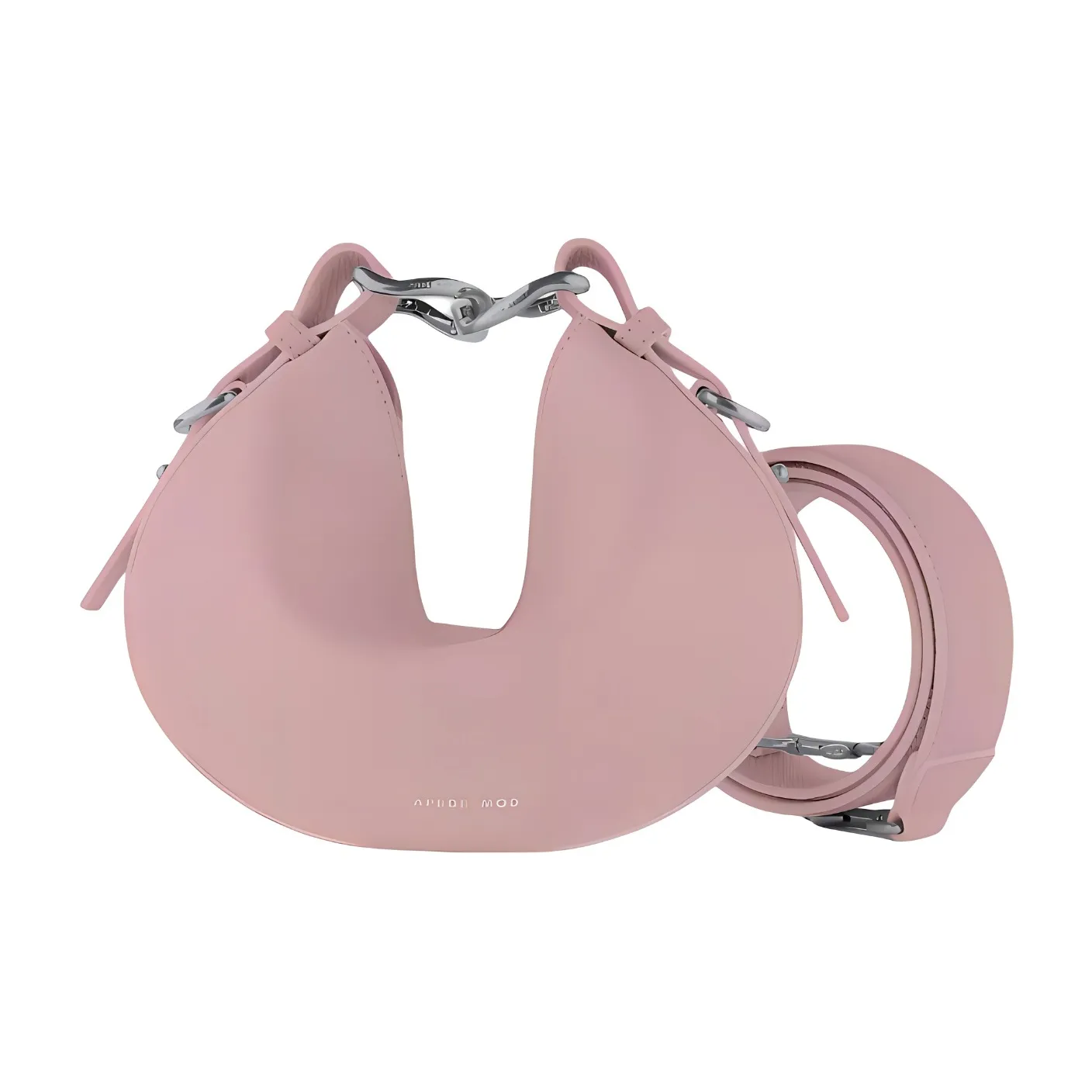 APEDE MOD Cow Leather Crescent Bag Crescent Bag Sycee Bag One Shoulder Handbag Trumpets Women's Solid Color