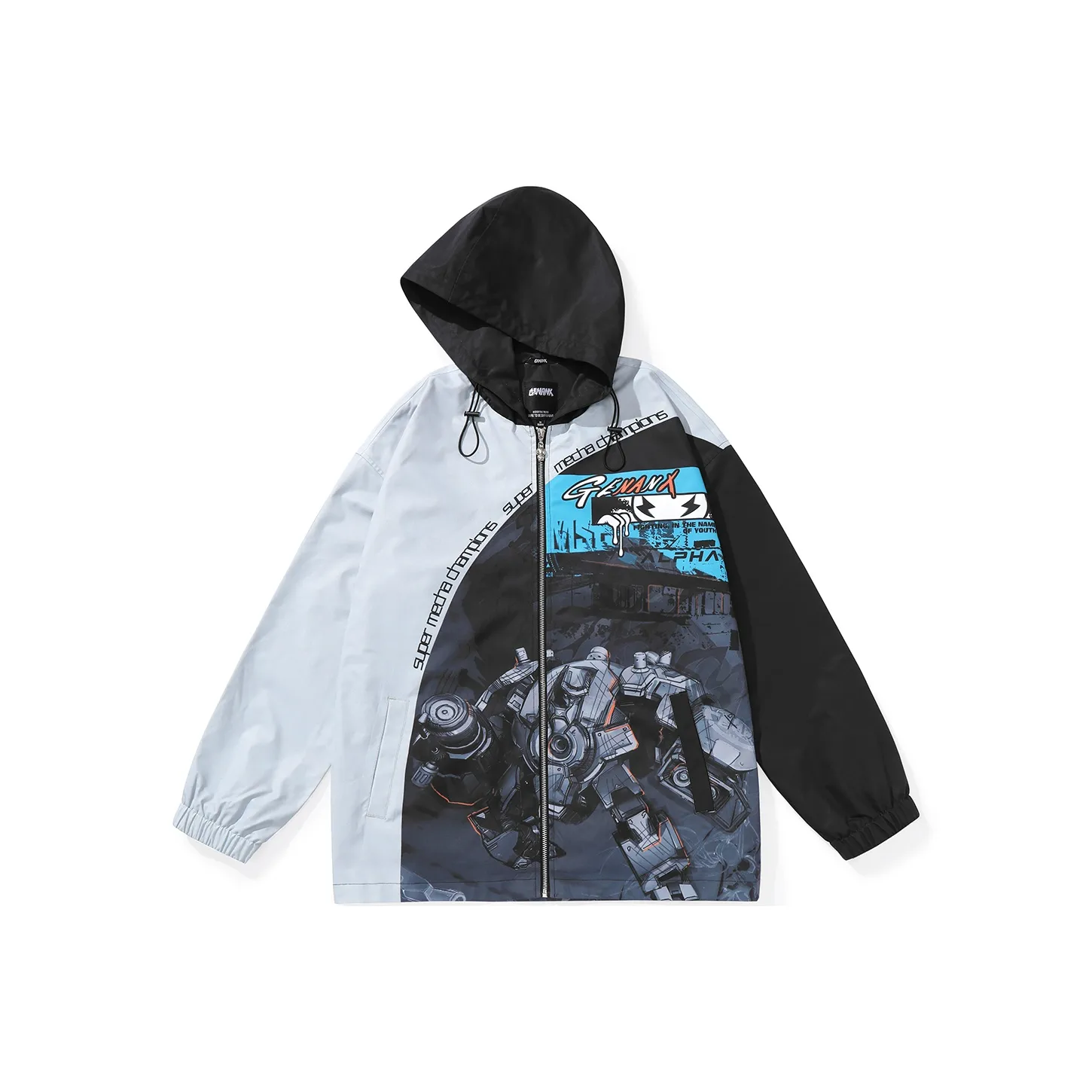 GENANX x JIDONGDUSHIAERFA Loose Fit Jacket Unisex Black Gray