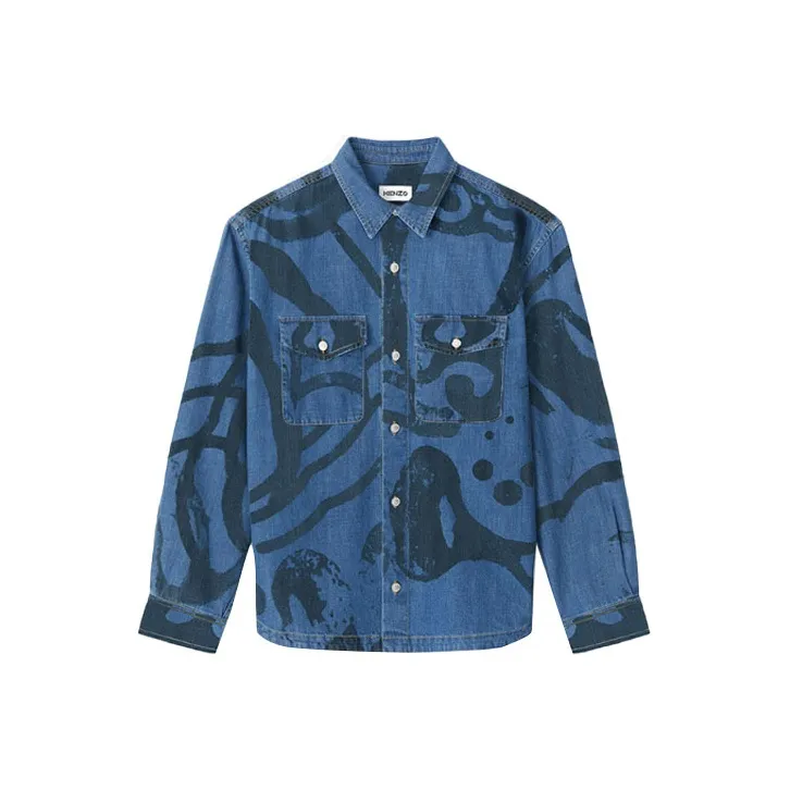 KENZO Мужские куртки морского синего цвета