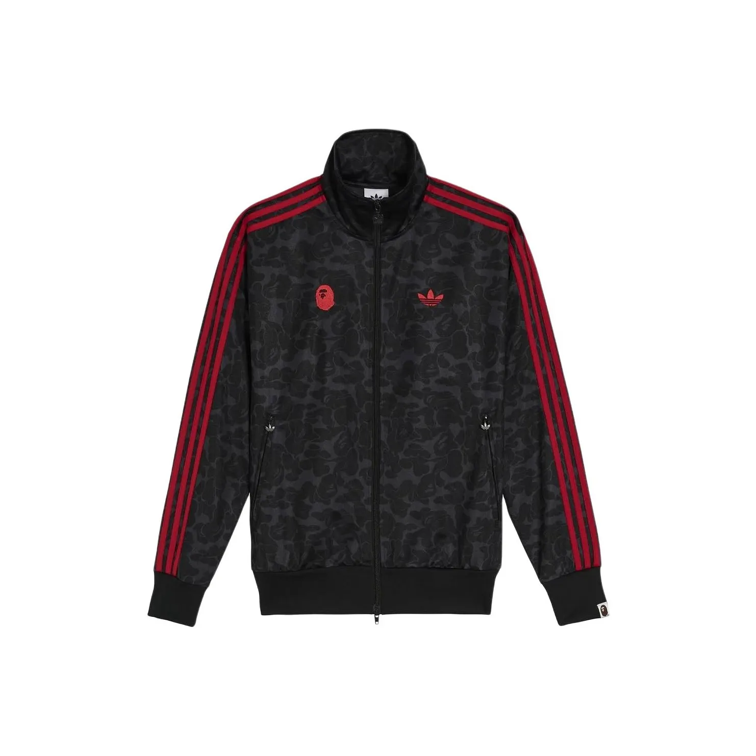 Adidas Originals x A BATHING APE A BATHING APE Co Бренд SS25 Куртка Унисекс Красный черный