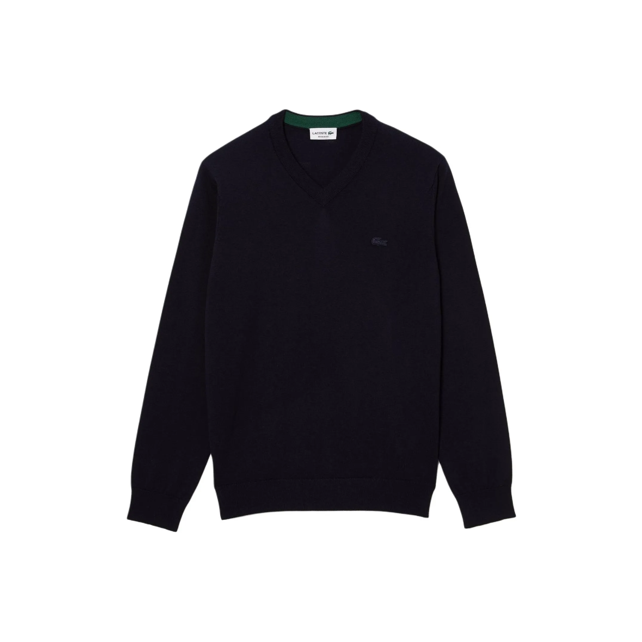 LACOSTE V Neck Merino Wool Sweater Sweater Men's Marine Blue