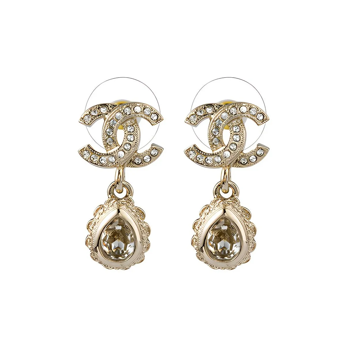 CHANEL 2022 Cc Logo Drop Earrings