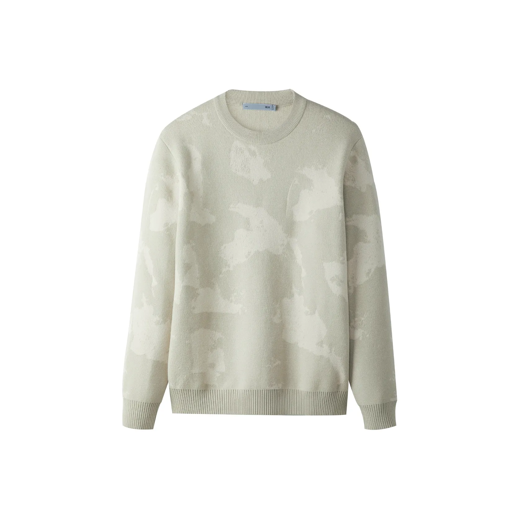 HLA RUNWAY В одном стиле Круглый вырез Абстрактный узор Мода Термический Мягкий Трикотаж Мужской