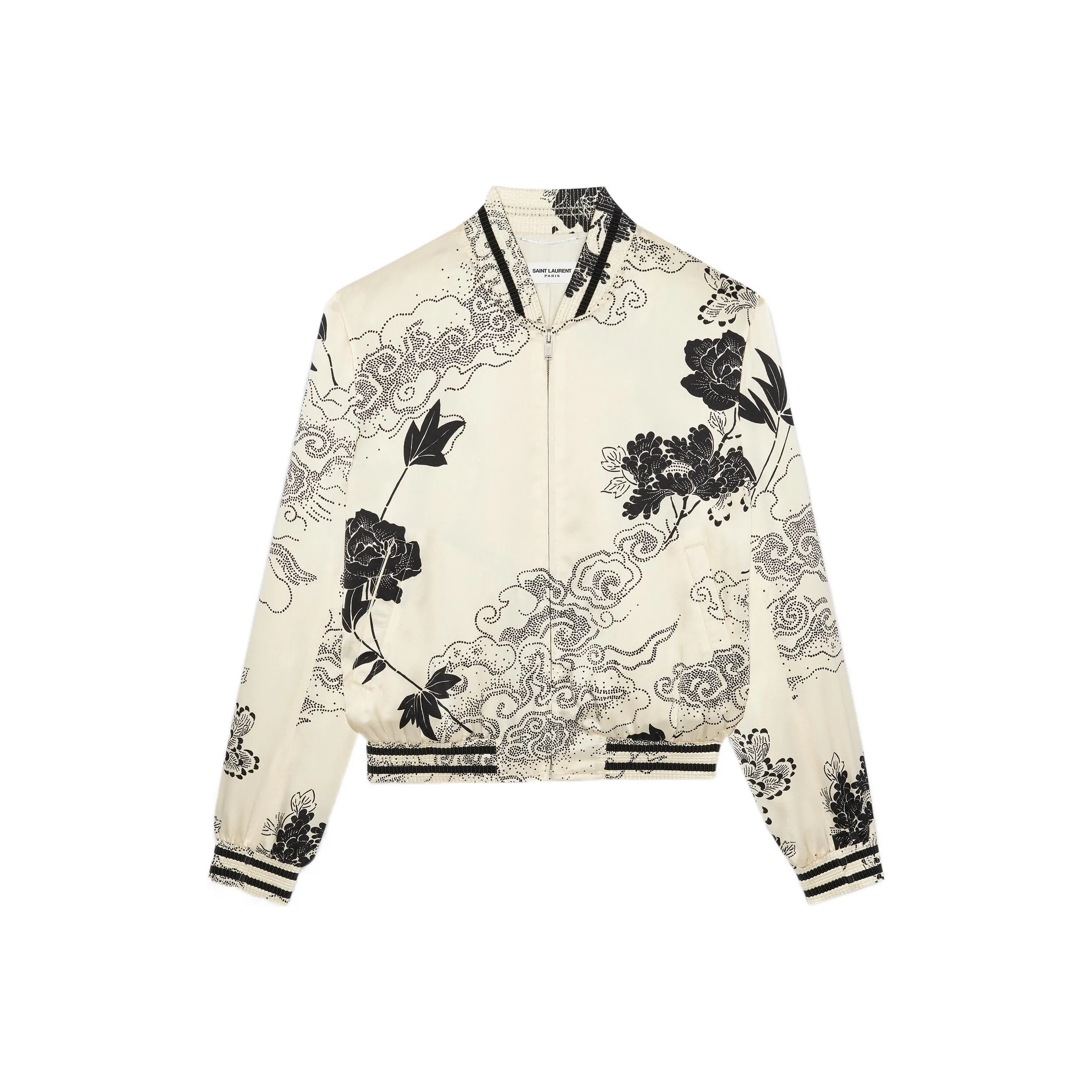 SAINT LAURENT Floral print Bomber Jacket
