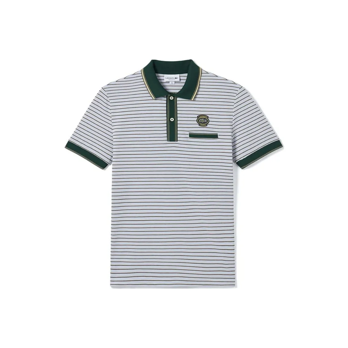 LACOSTE Collaboration Поло Мужское Синие Зеленые Полосы