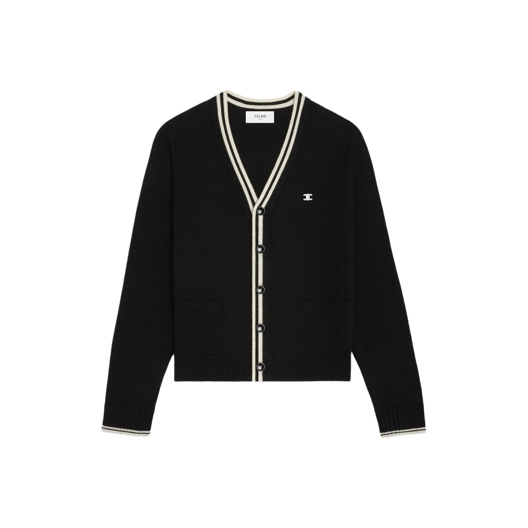 CELINE Triomphe Cardigan In Wool