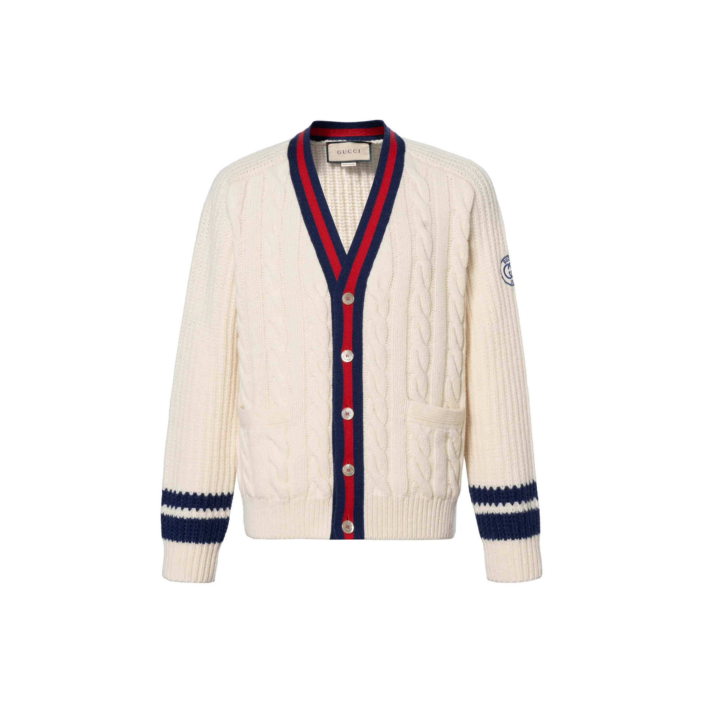 GUCCI V-Neck Cable-Knit Cardigan