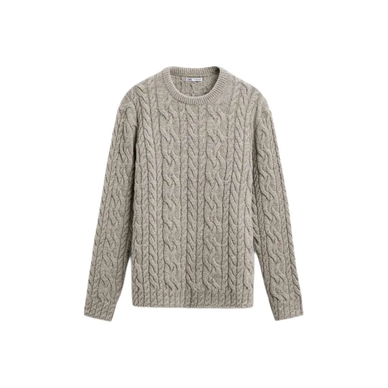 ZARA Темно-серый коричневый мужской свитер