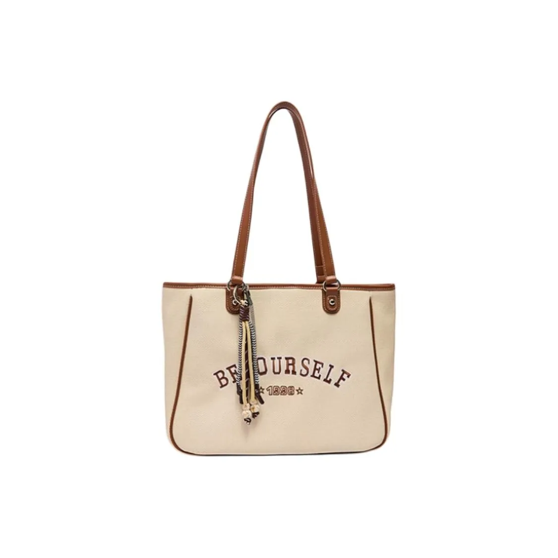 Three Blessings ПУ (полиуретан) Сумка-тоут Сумка для покупок Сумка через плечо Средняя Женская Коричневая Черная