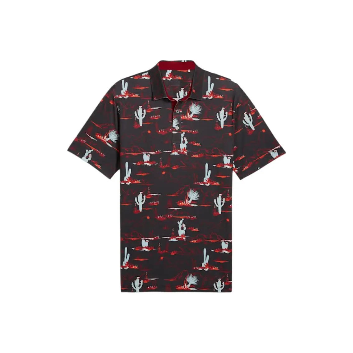 PUMA Golf Matter Bushland Polo Shirt Men's Black/Dark Red