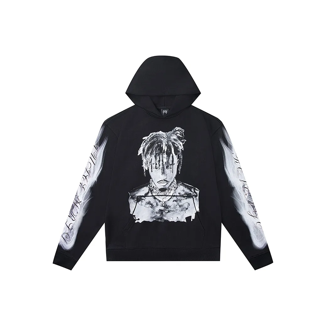 Revenge Juice Wrld 999 Graphite Portrait Hoodie