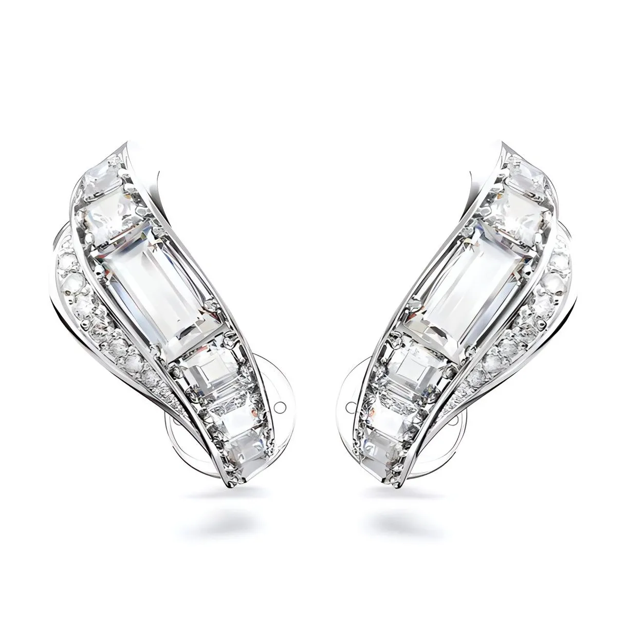 Swarovski Brass Earrings Women's Silver