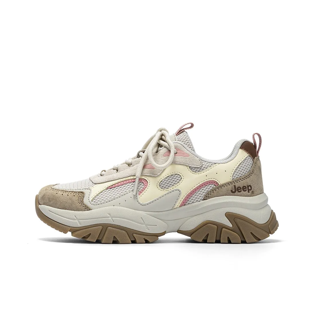 JEEP Амортизация Устойчивый к истиранию Дышащий Увеличивающий высоту Низкий Топ Телесные Кроссовки Женские