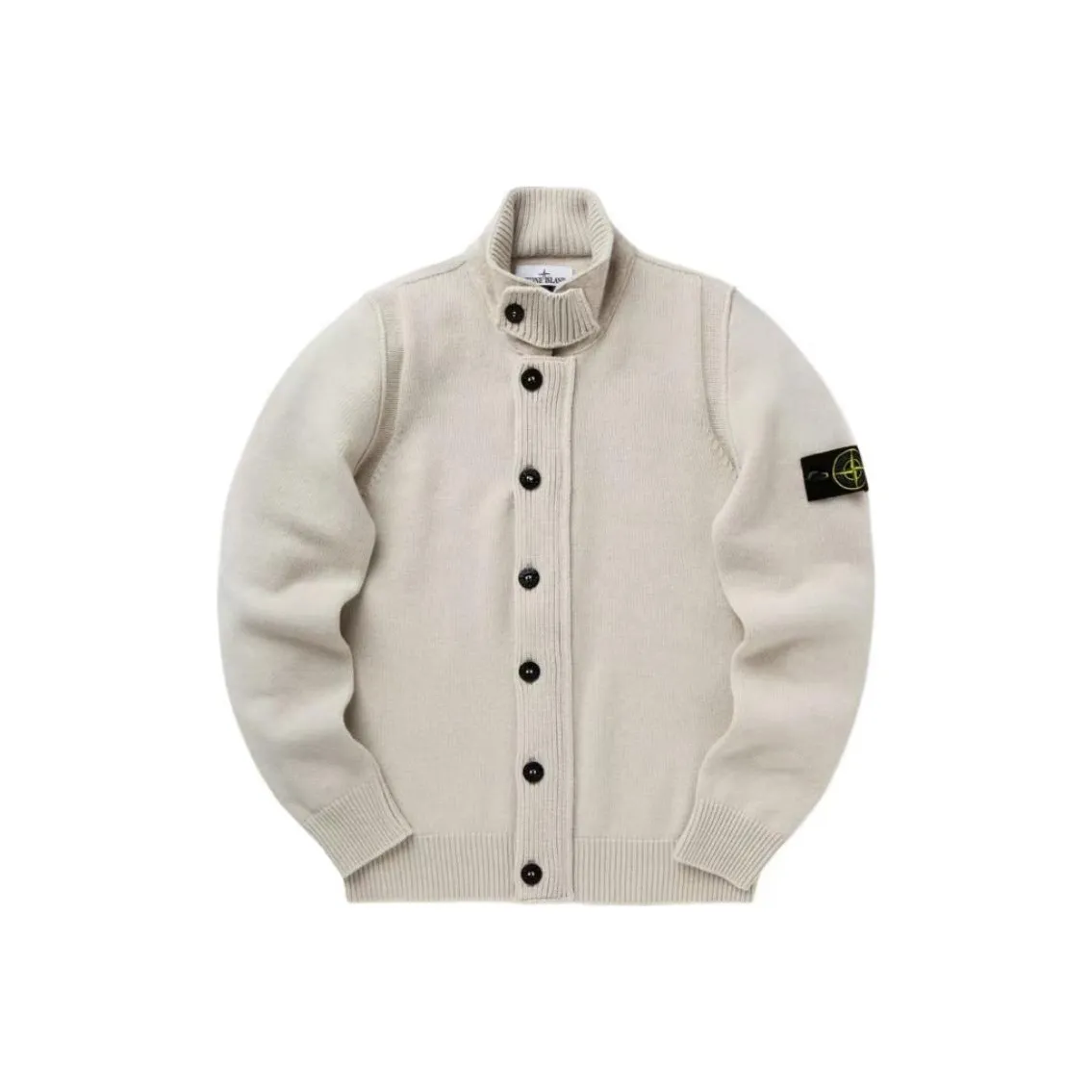 STONE ISLAND High Neck Knitted Cardigan