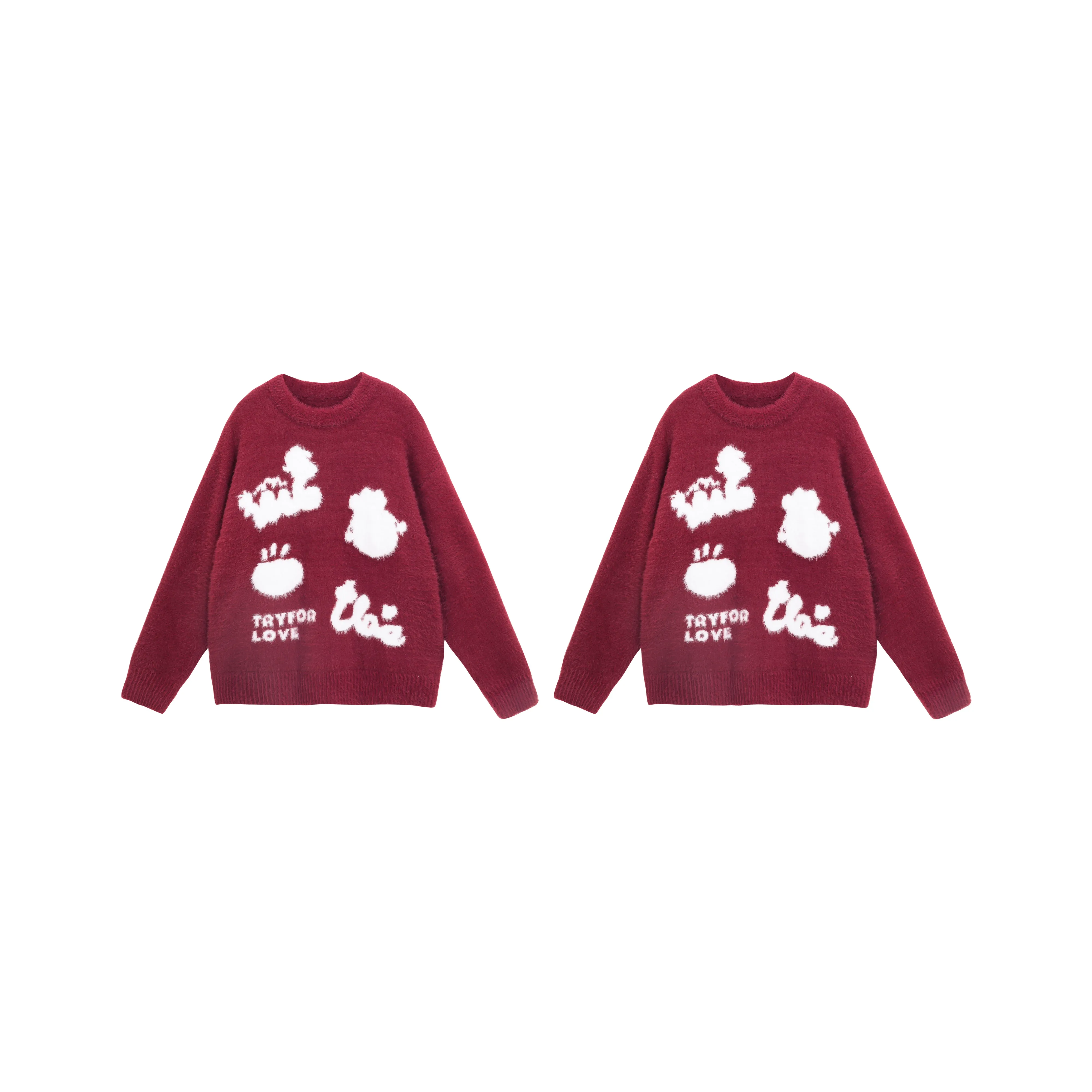 Tryforlove Sweater Unisex 2 Pack Red