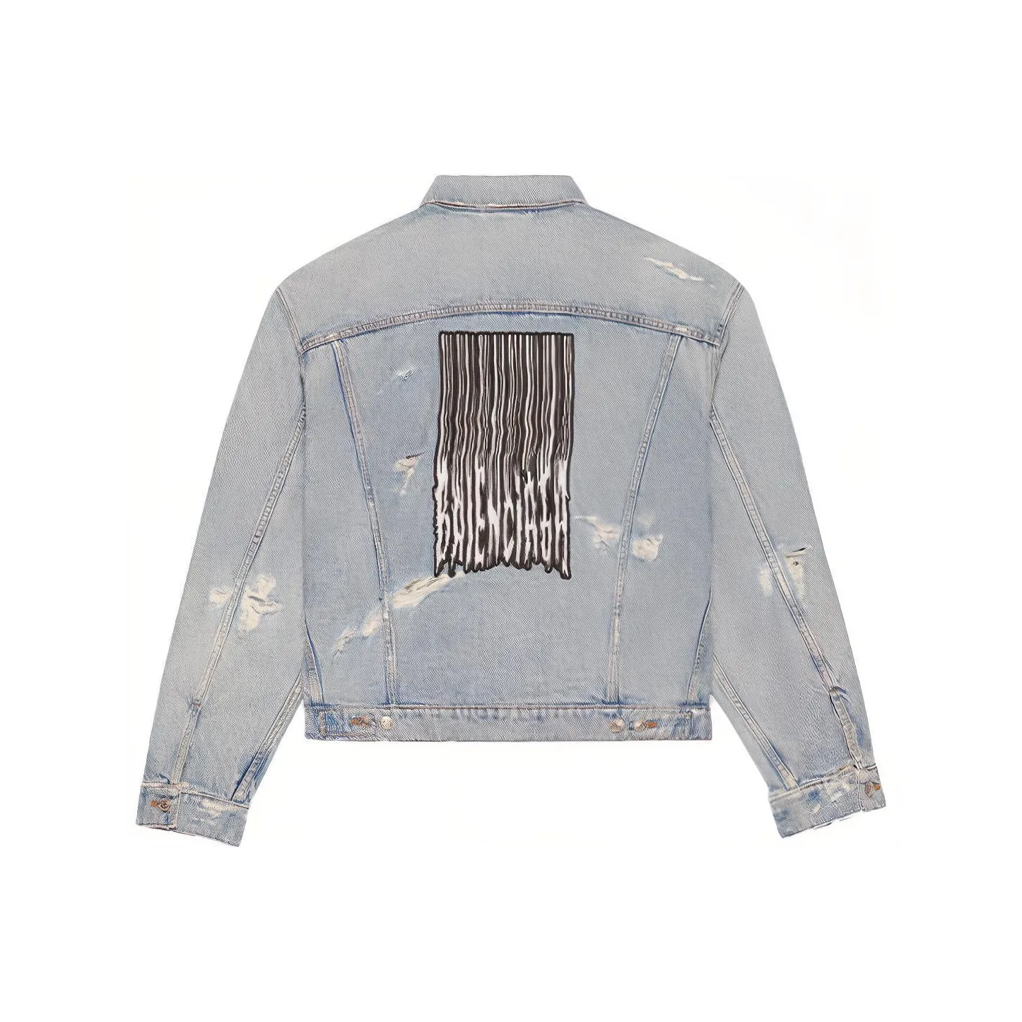 Balenciaga Barcode Large Fit Denim Jacket