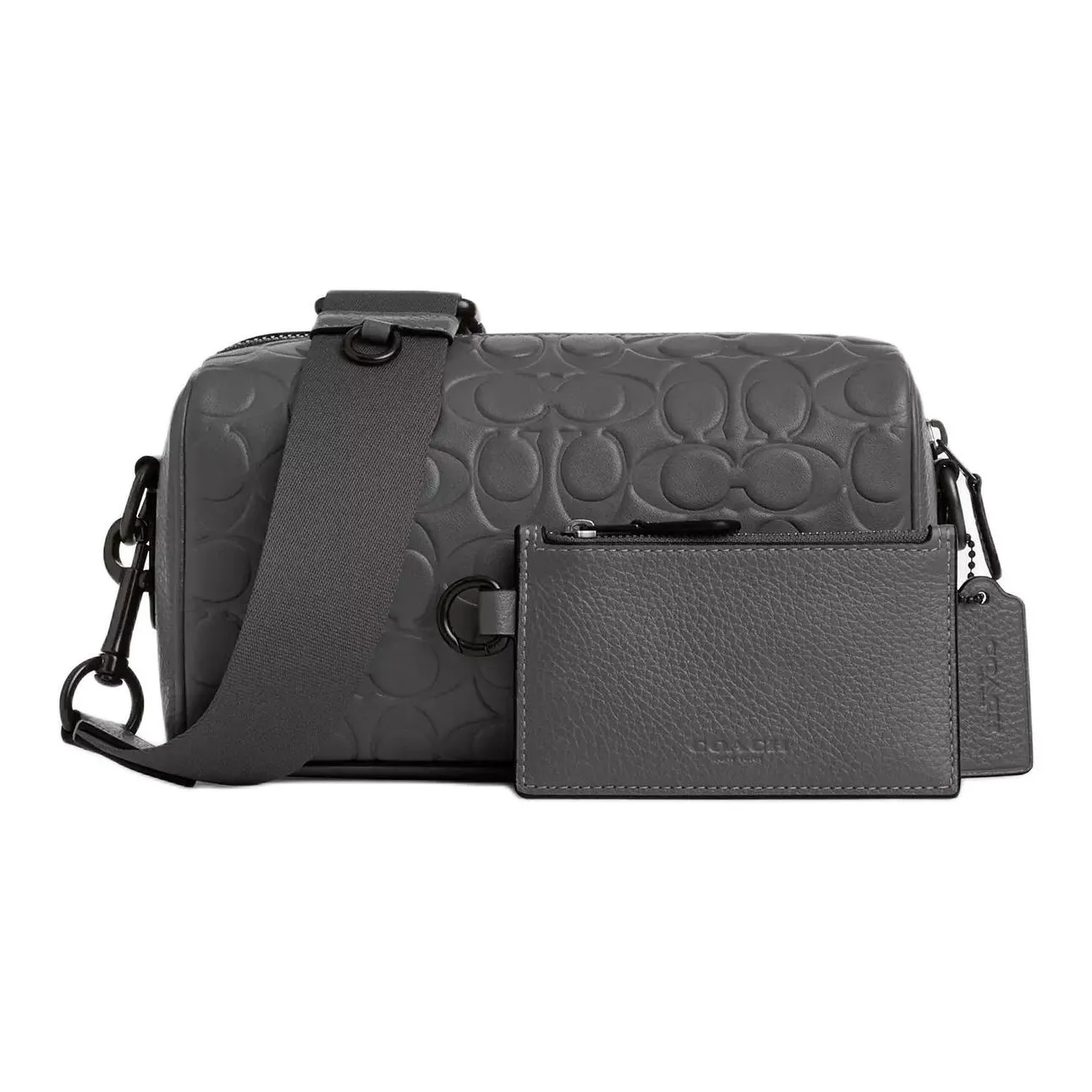 COACH Гладкая Телячья Кожа Сумка через плечо Маленькая Мужская Темно-Серый