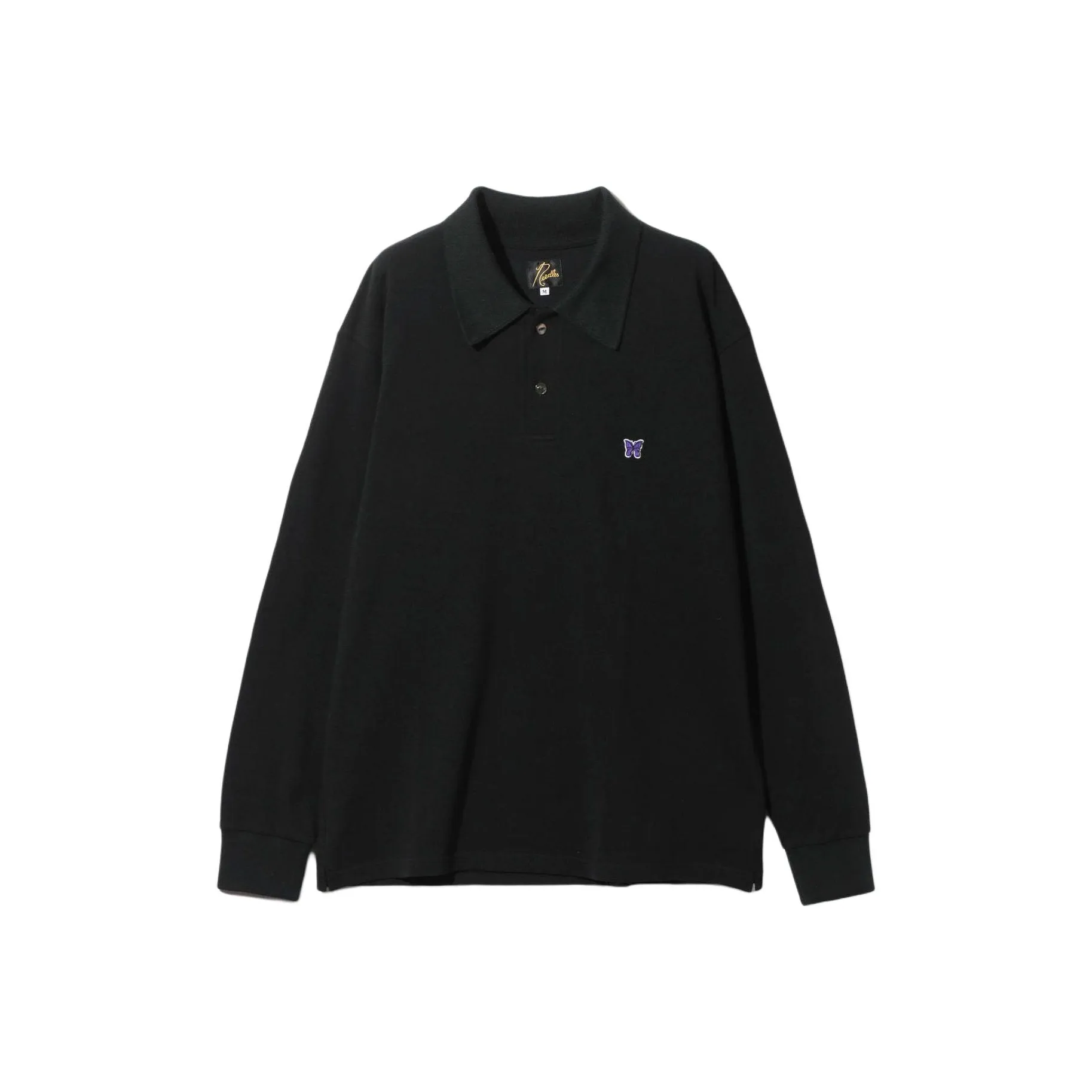 Needles Butterfly Detailed Long Sleeved Polo Shirt