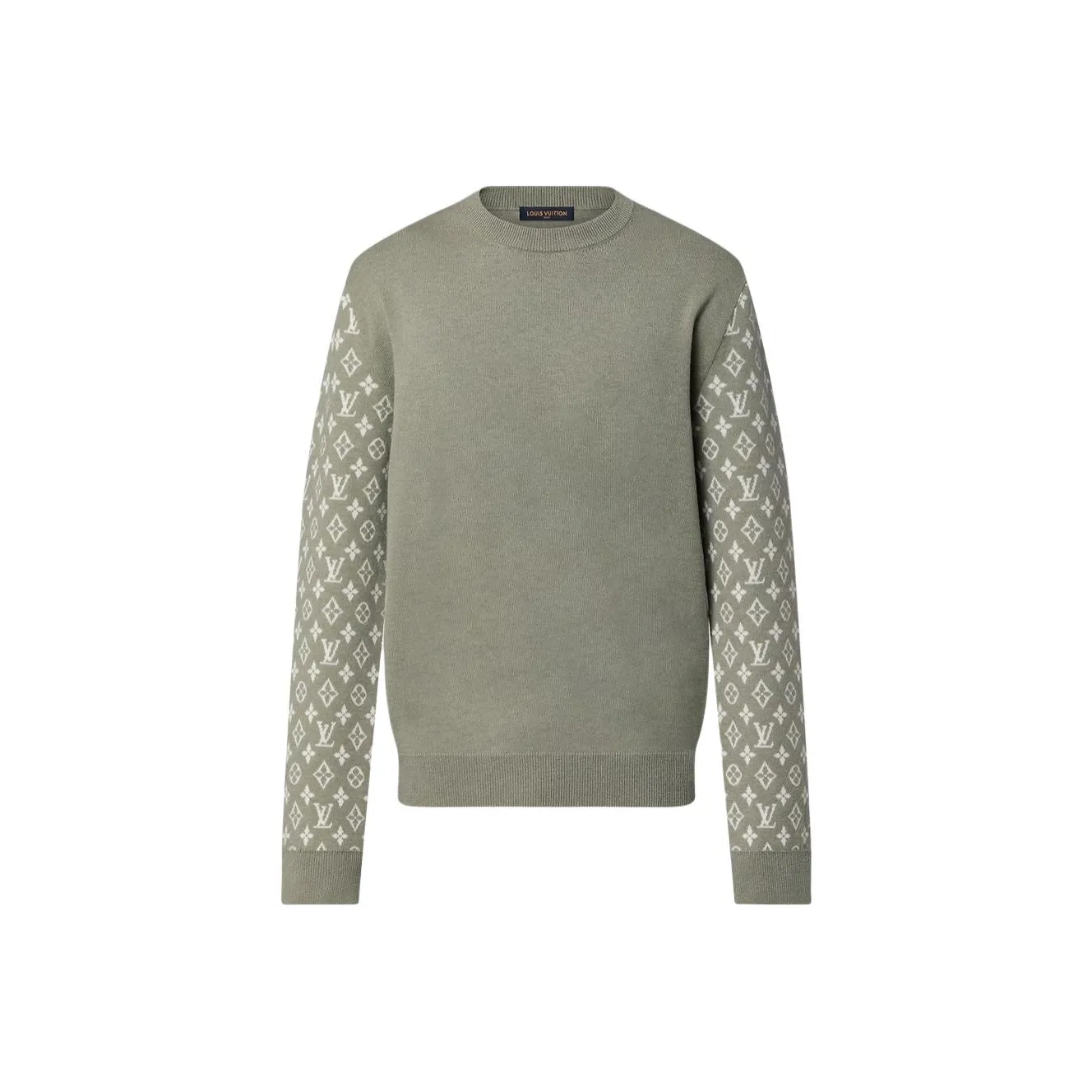 LOUIS VUITTON Long Sleeved Cashmere Mix Signature Crewneck