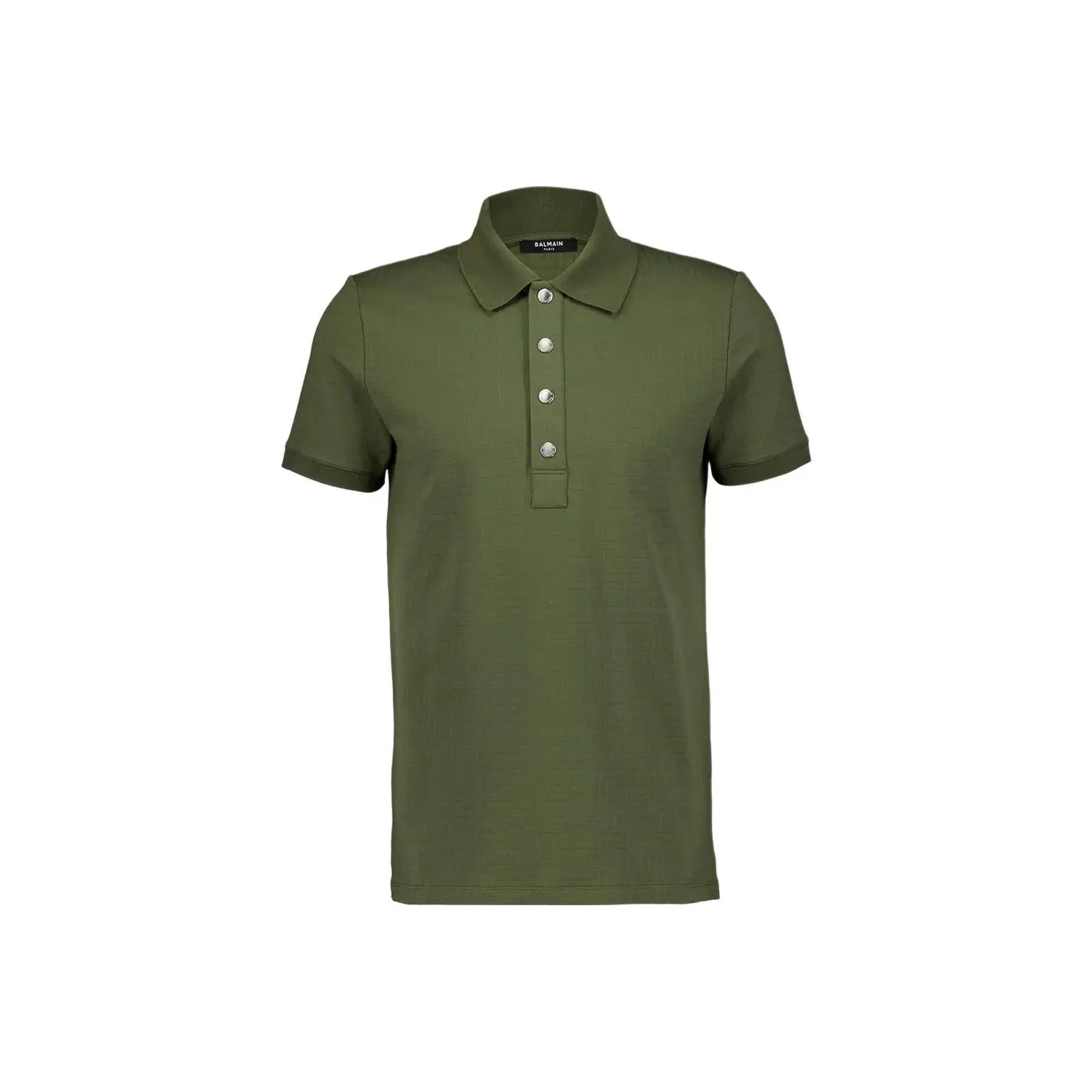 BALMAIN Jacquard Cotton Polo Shirt