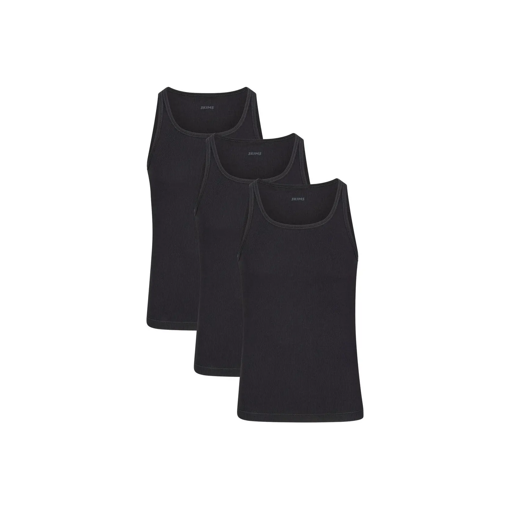 SKIMS COTTON MENS RIB TANK 3 PACK Tank Top Men's 3 Pack ONYX/Onyx