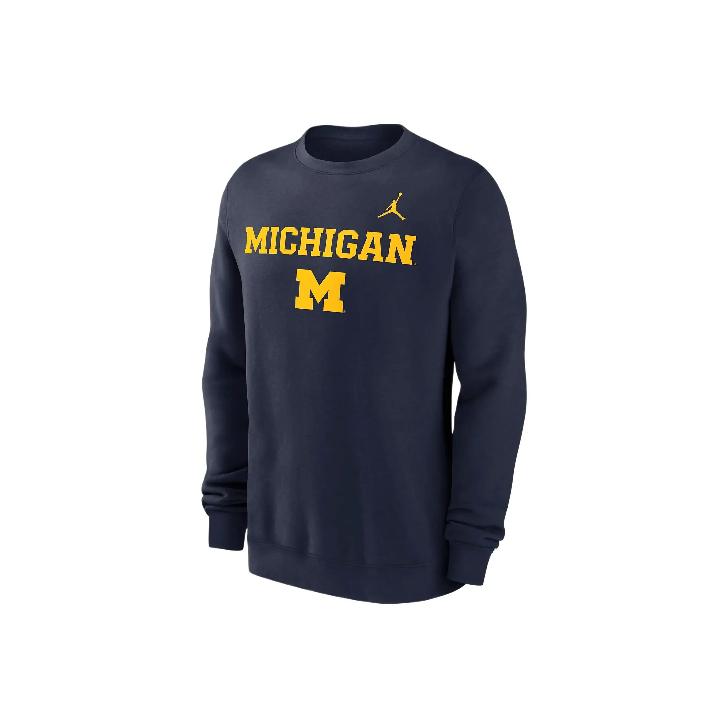 Jordan Michigan Wolverines Primetime Primary Stack Men's Jordan College Pullover Crew