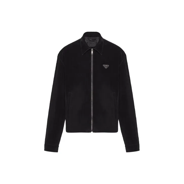 PRADA Triangle logo Velvet Blouson Jacket