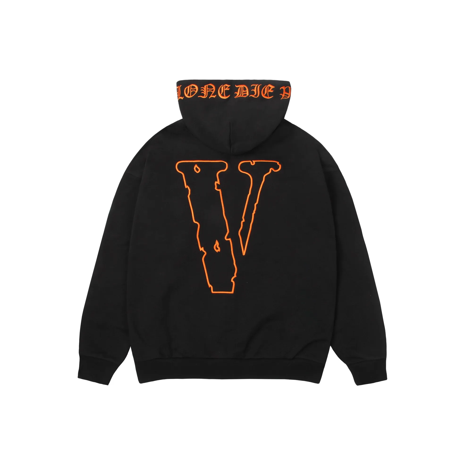 VLONE Cardigan Zip Closure Sweatshirt Unisex Black Orange