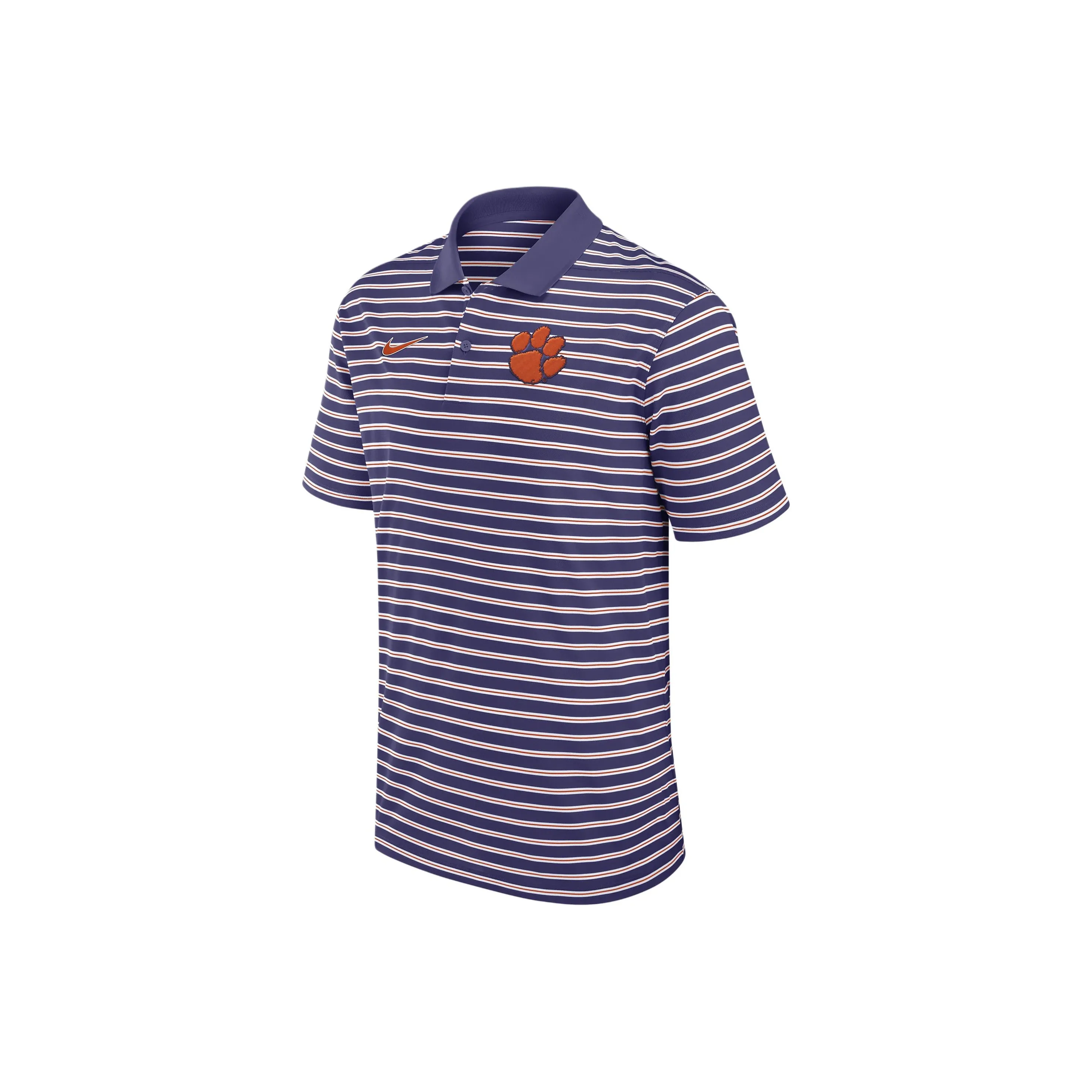 Nike Clemson Tigers Primetime Victory Striped Men's Nike Dri FIT College Polo