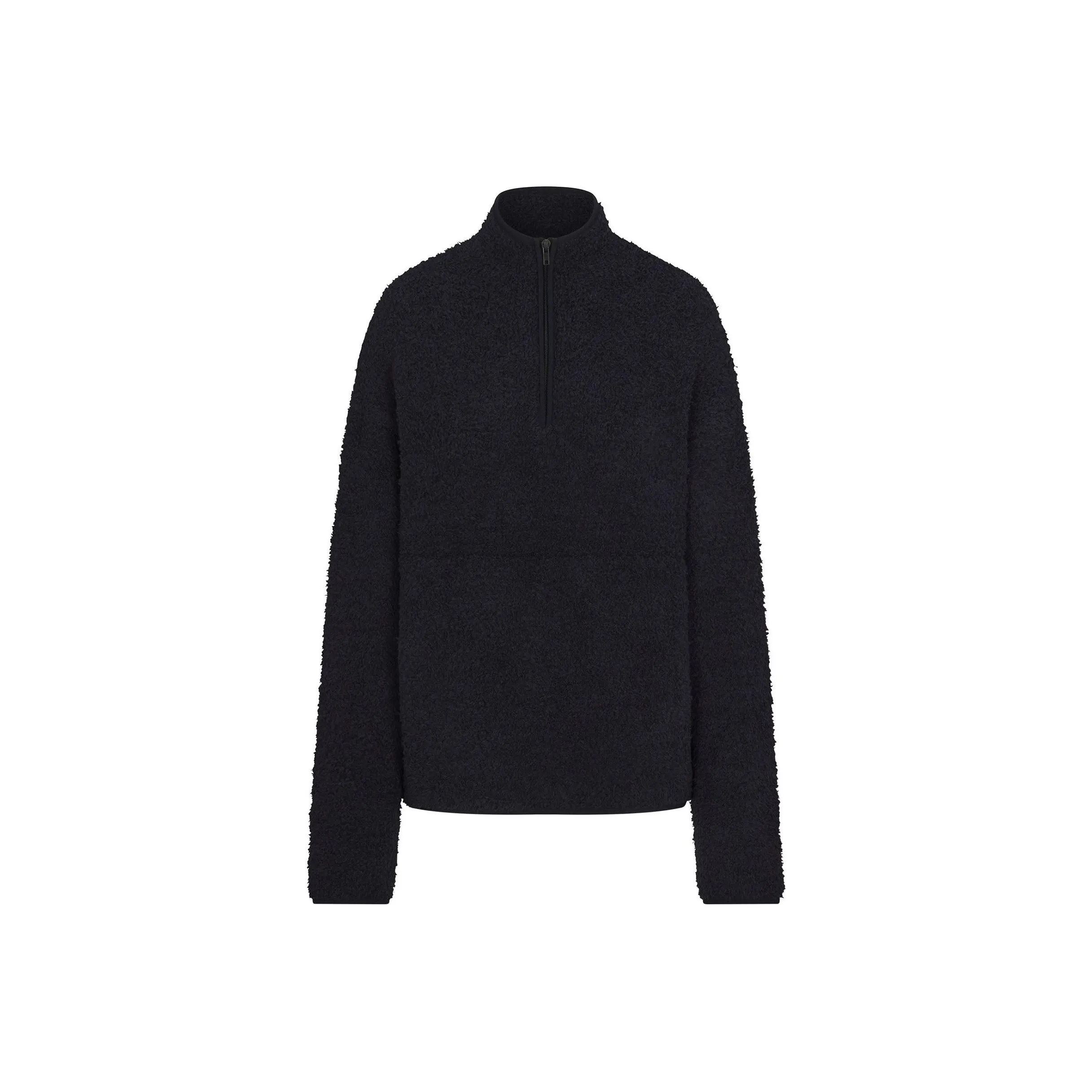 SKIMS FW24 Fake Day Collection Cozy KNIT Унисекс Quarter Zip Пуловер Свитшот Унисекс Onyx Оникс