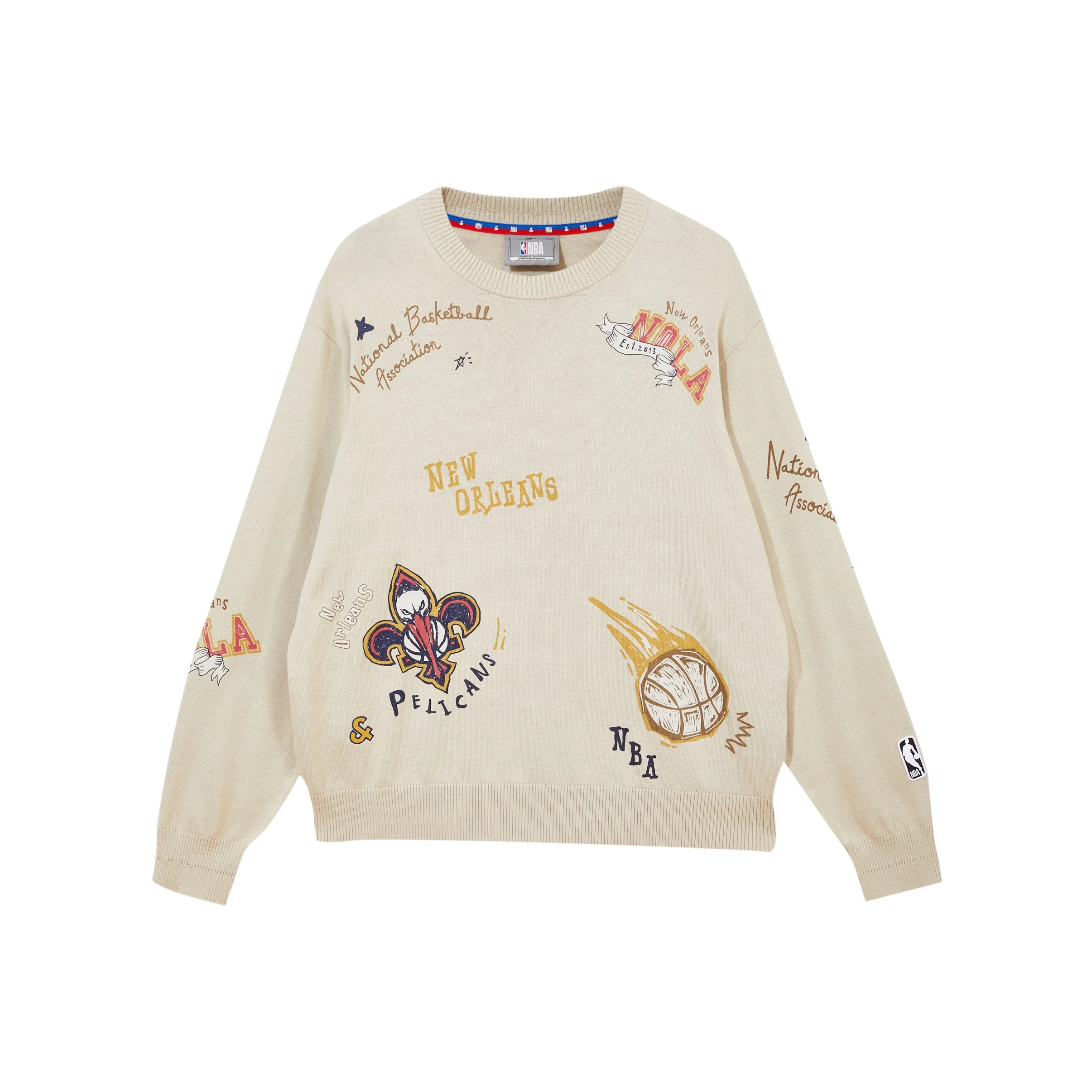 JACK JONES· X NBA Свитер Трикотаж Мужской Хаки