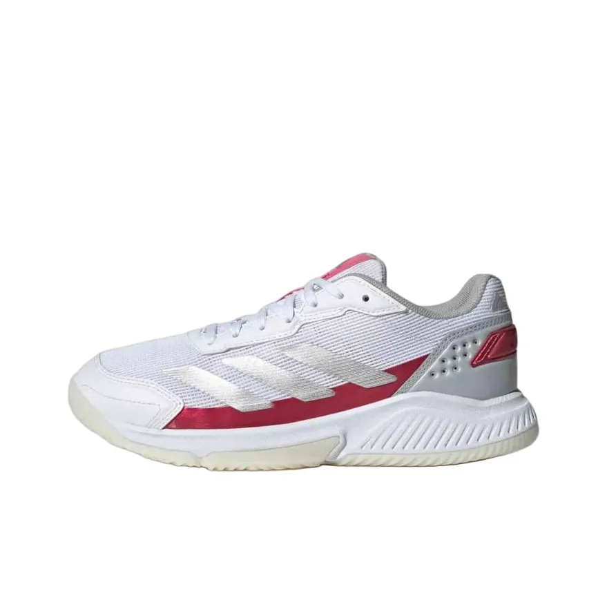 Adidas Courtquick Padel Cloud White Silver Metallic Lucid Pink Women's