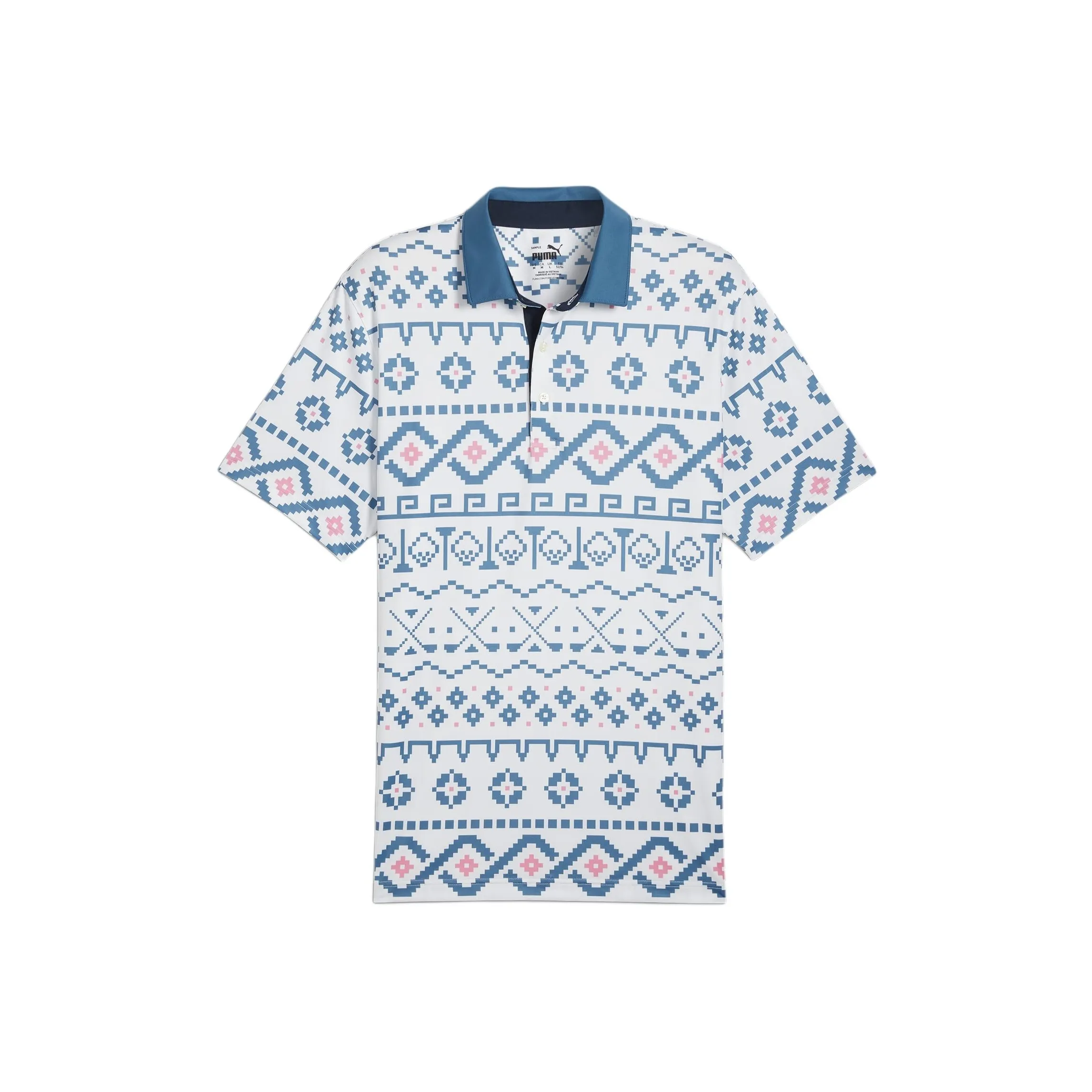 PUMA Fair Isle с принтом GOLF Мужская поло Белый