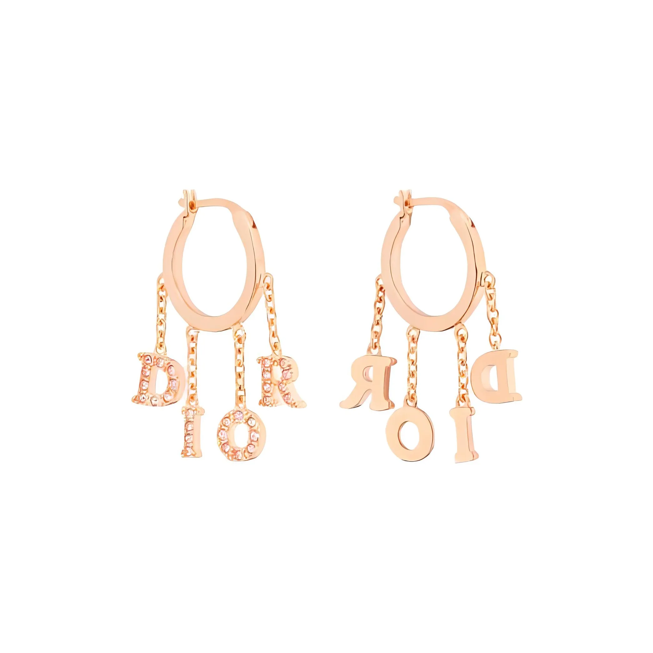 DIOR Metal Earrings Women's Rose Gold