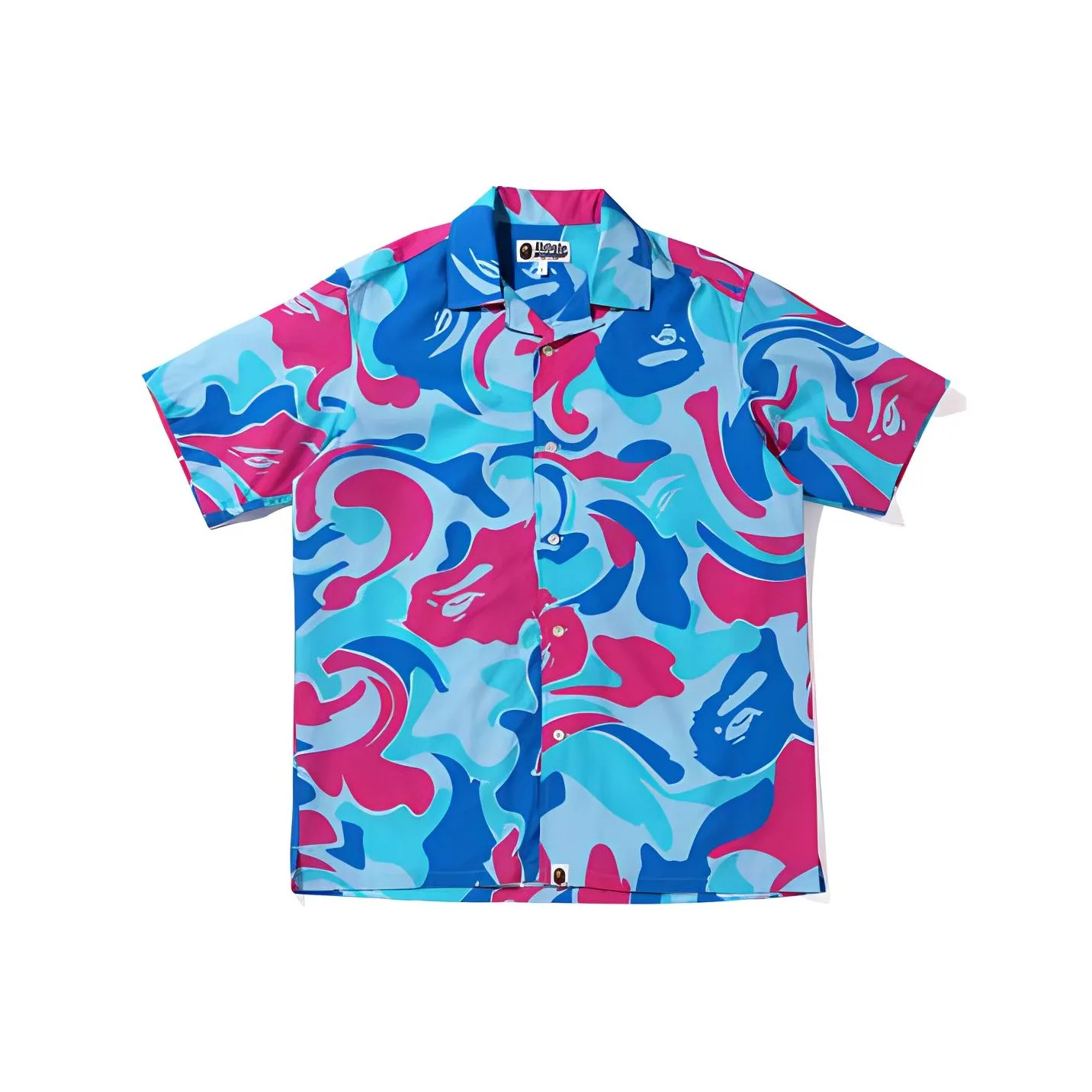 Bape Marble Camo Open Collar S/S Shirt