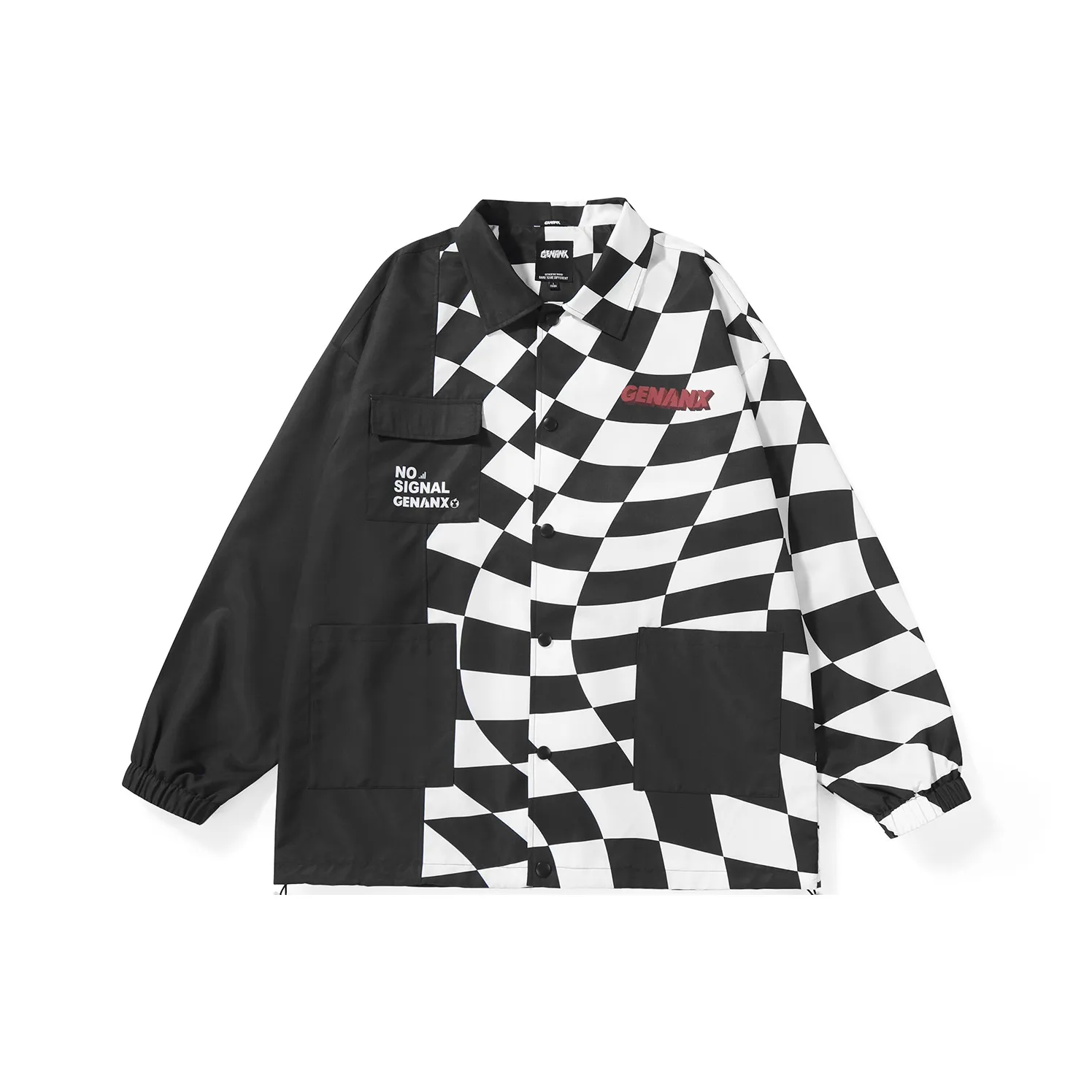 GENANX Черно-белая клетка Унисекс Куртка