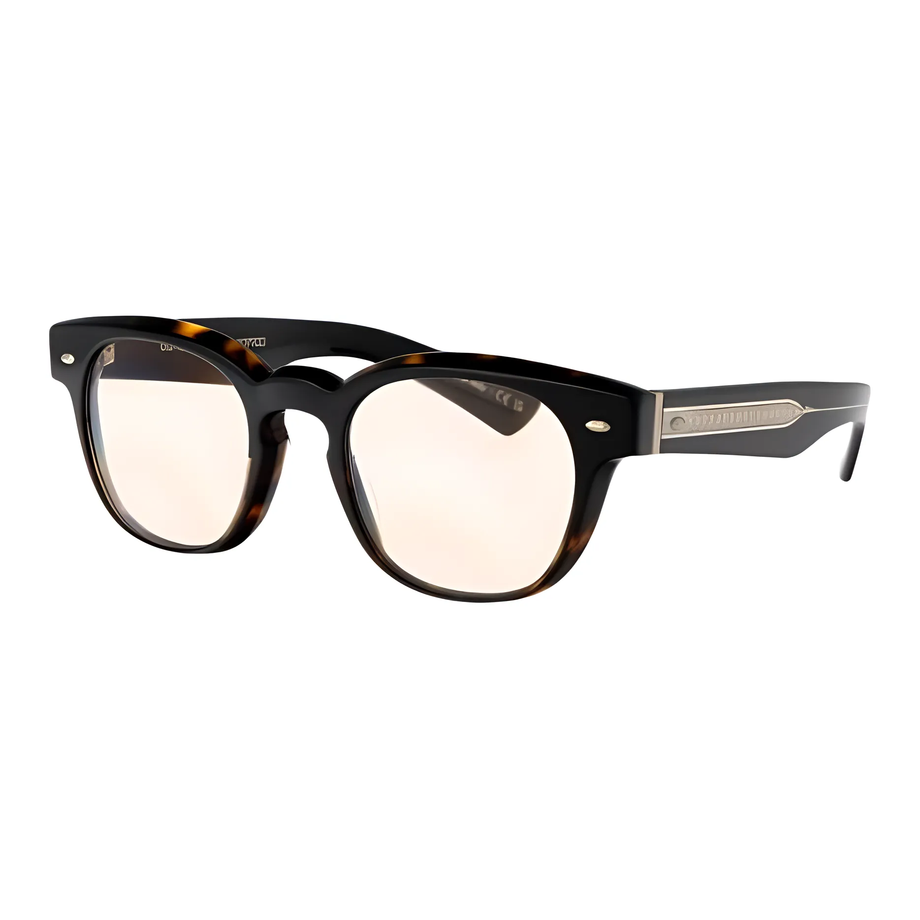 Oliver Peoples Tortoiseshell-effect Round-frame Glasses