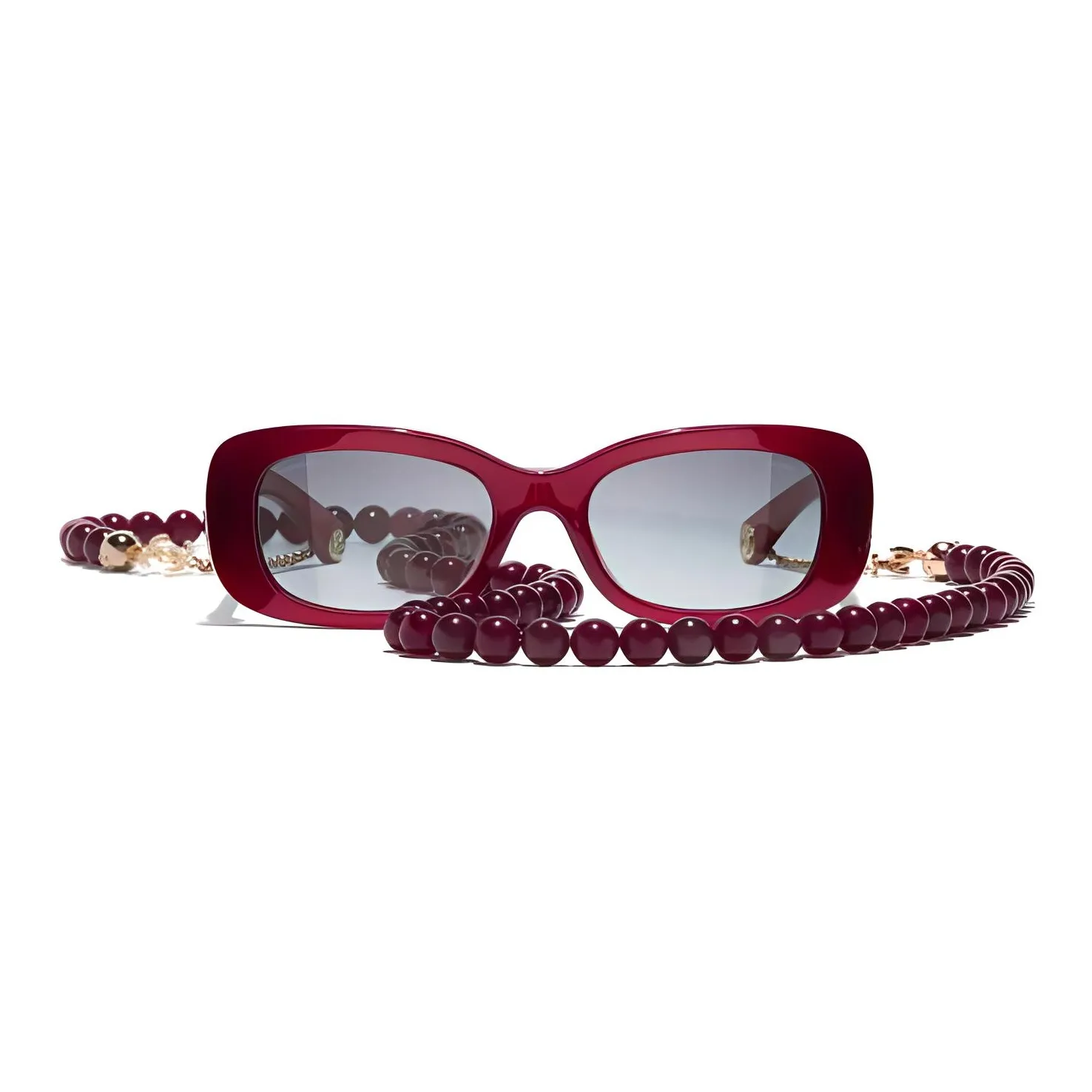 CHANEL Plate Frame Irregular Shape Sunglasses Women's