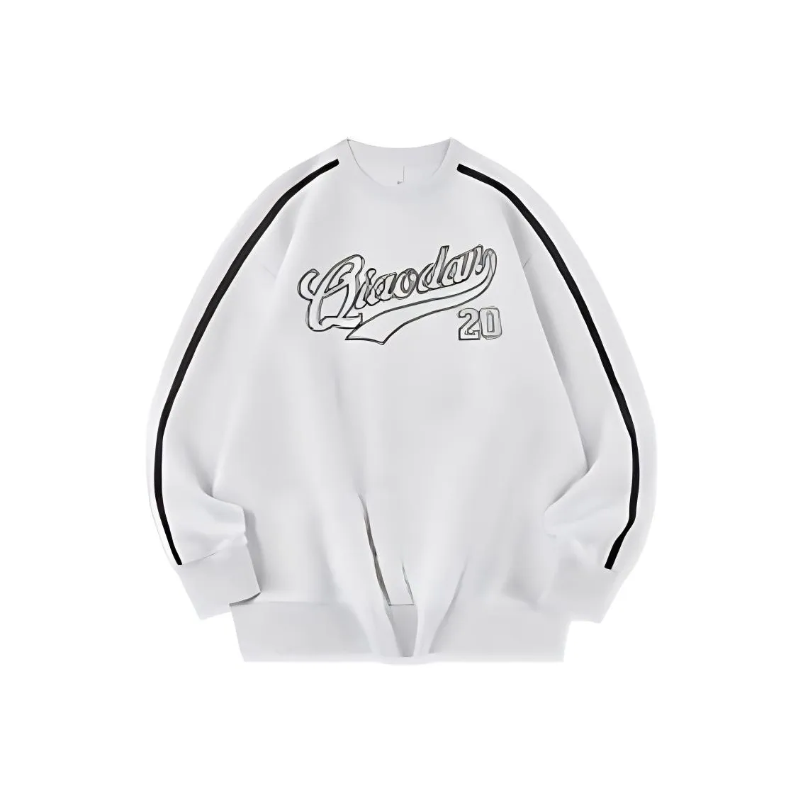 QIAODAN Sports Life Collection Sweatshirt Men's White Linen Gray Heather Yarn