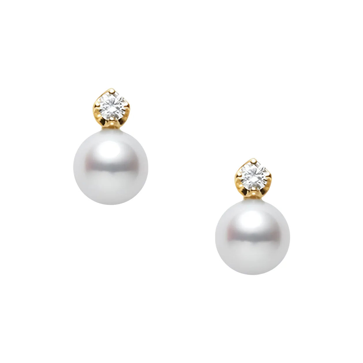 MIKIMOTO Stud Earrings Unisex Gold